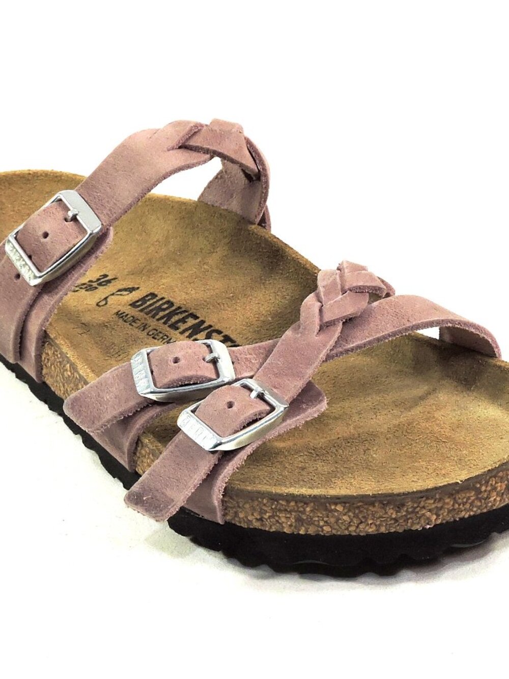 BIRKENSTOCK 🇩🇪 WOMEN'S DUST ROSE LEATHER COMFORT SUMMER FLAT SANDALS - Picture 3 of 6